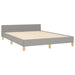Bed Frame with Headboard Light Grey 135x190cm 4FT6 Double Fabric.