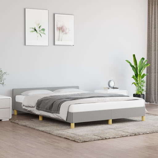 Bed Frame with Headboard Light Grey 180x200cm 6FT Super King Fabric.