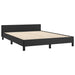 Bed Frame with Headboard Black 135x190cm 4FT6 Double Faux Leather.