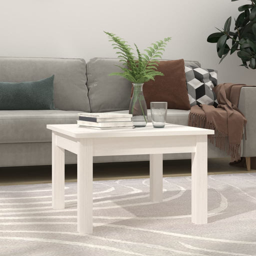 Coffee Table White 45x45x30 cm Solid Wood Pine.