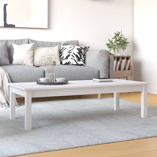 Coffee Table White 110x50x30 cm Solid Wood Pine.