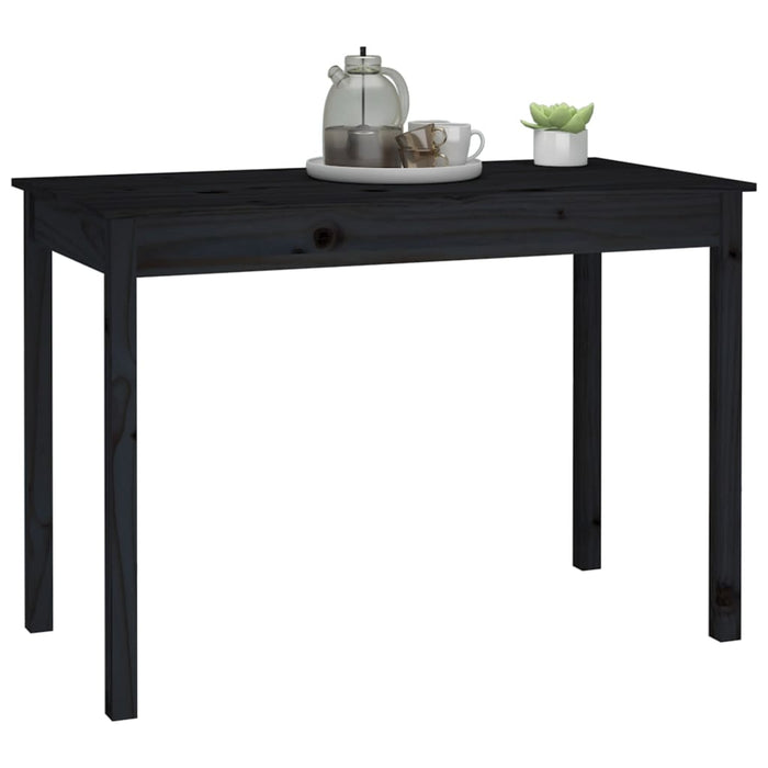 Dining Table Black 110x55x75 cm Solid Wood Pine.