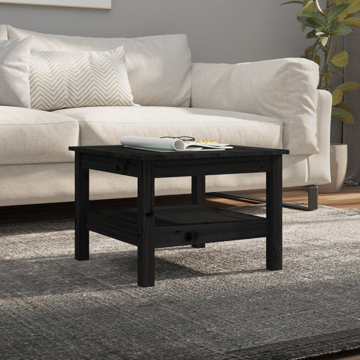 Coffee Table Black 55x55x40 cm Solid Wood Pine.