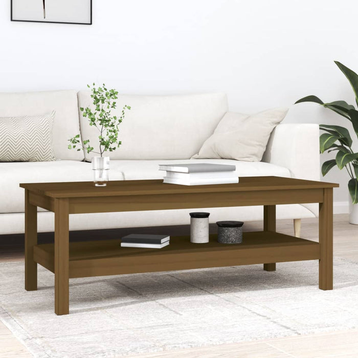 Coffee Table Honey Brown 110x50x40 cm Solid Wood Pine.
