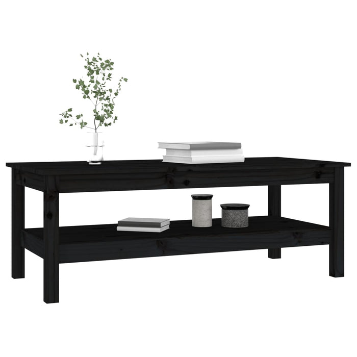 Coffee Table Black 110x50x40 cm Solid Wood Pine.
