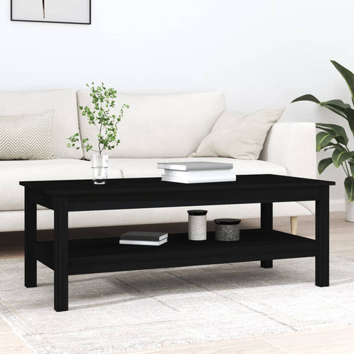 Coffee Table Black 110x50x40 cm Solid Wood Pine.
