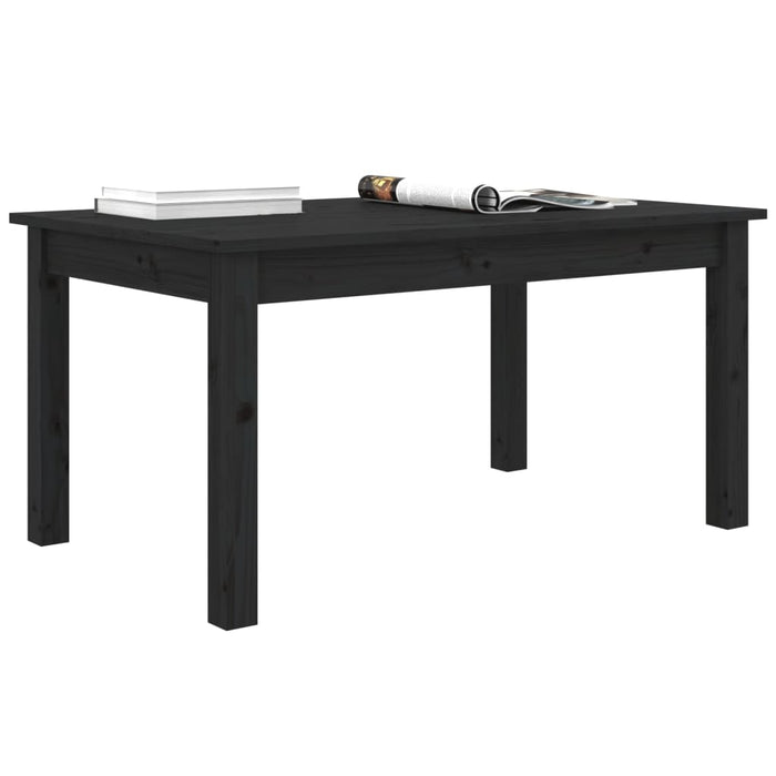 Coffee Table Black 80x50x40 cm Solid Wood Pine.