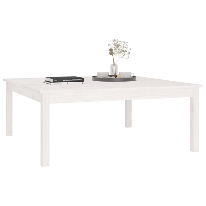Coffee Table White 100x100x40 cm Solid Wood Pine.