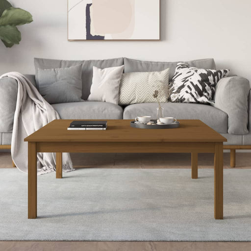 Coffee Table Honey Brown 100x100x40 cm Solid Wood Pine.