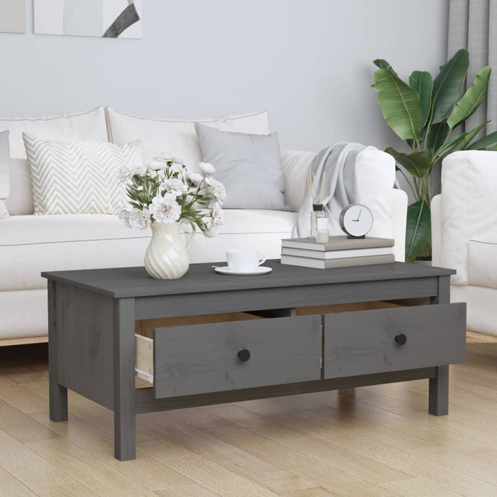 Coffee Table Grey 100x50x40 cm Solid Wood Pine.