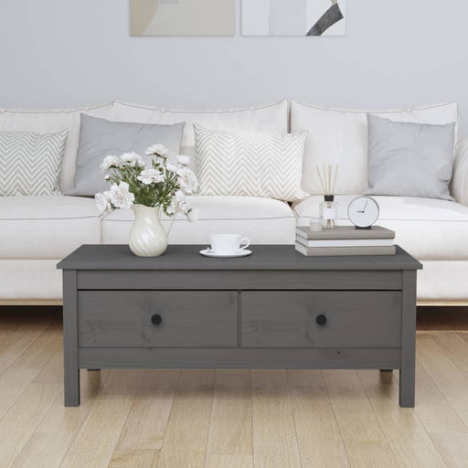 Coffee Table Grey 100x50x40 cm Solid Wood Pine.