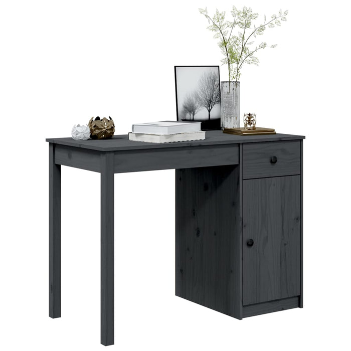 Desk Grey 100x50x75 cm Solid Wood Pine.
