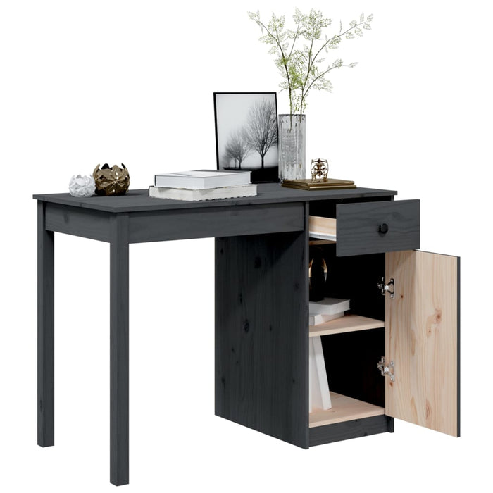 Desk Grey 100x50x75 cm Solid Wood Pine.