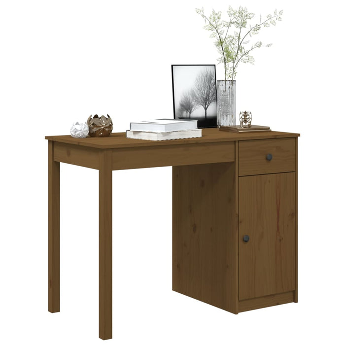 Desk Honey Brown 100x50x75 cm Solid Wood Pine.