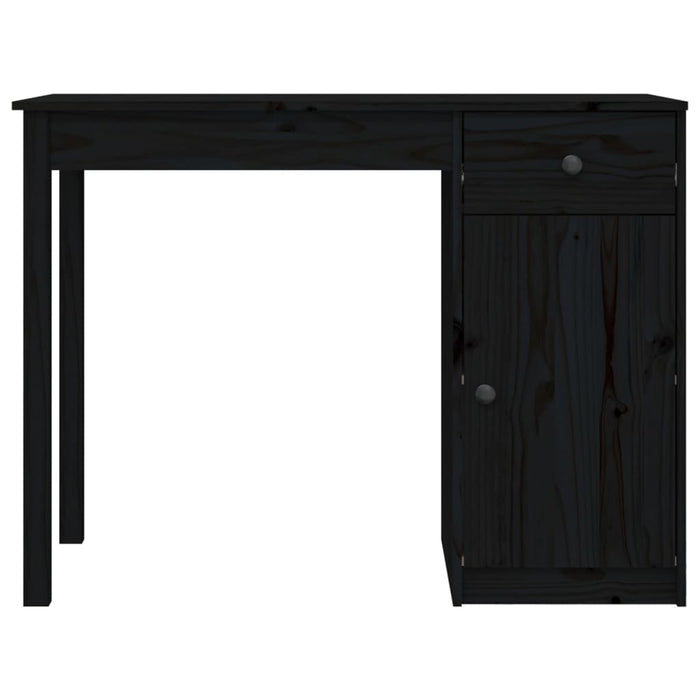 Desk Black 100x50x75 cm Solid Wood Pine.