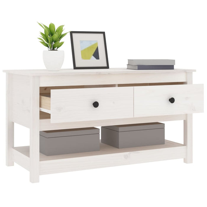 Coffee Table White 102x49x55 cm Solid Wood Pine.
