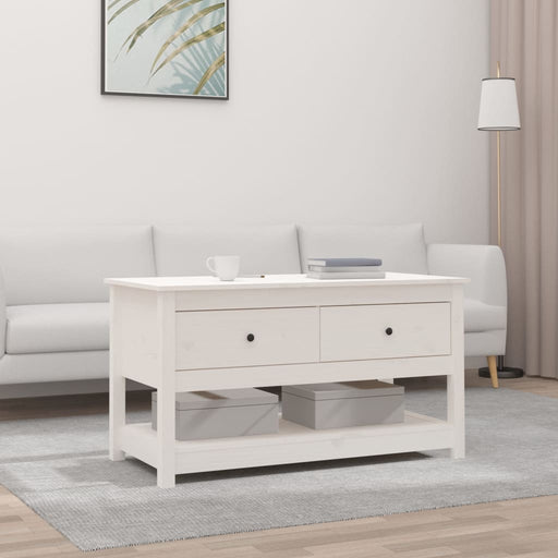Coffee Table White 102x49x55 cm Solid Wood Pine.