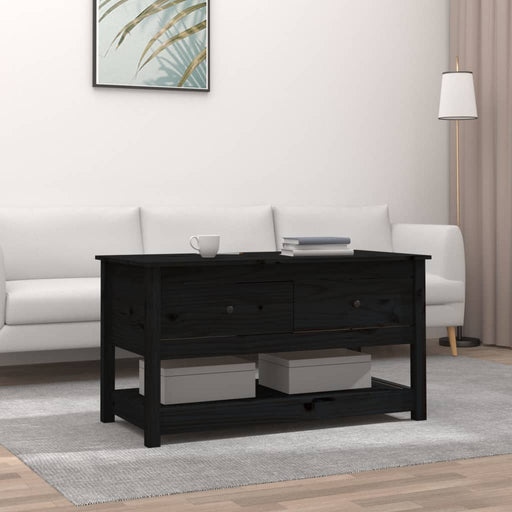 Coffee Table Black 102x49x55 cm Solid Wood Pine.