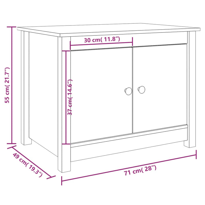 Coffee Table Honey Brown 71x49x55 cm Solid Wood Pine.