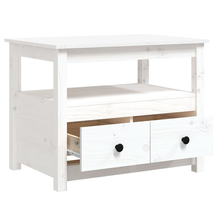 Coffee Table White 71x49x55 cm Solid Wood Pine.