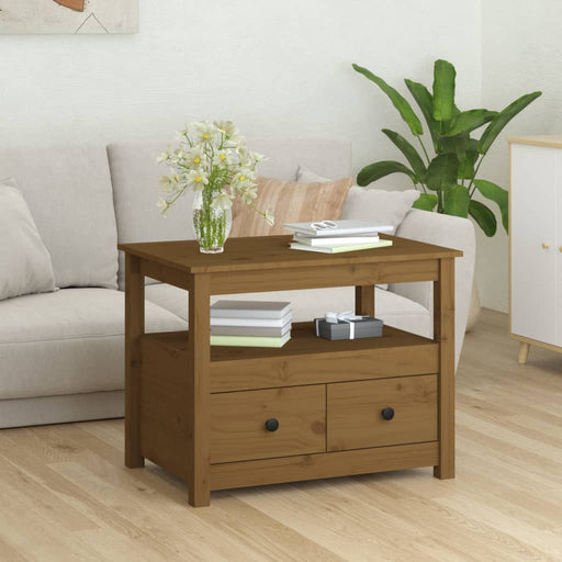 Coffee Table Honey Brown 71x49x55 cm Solid Wood Pine.