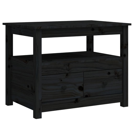 Coffee Table Black 71x49x55 cm Solid Wood Pine.