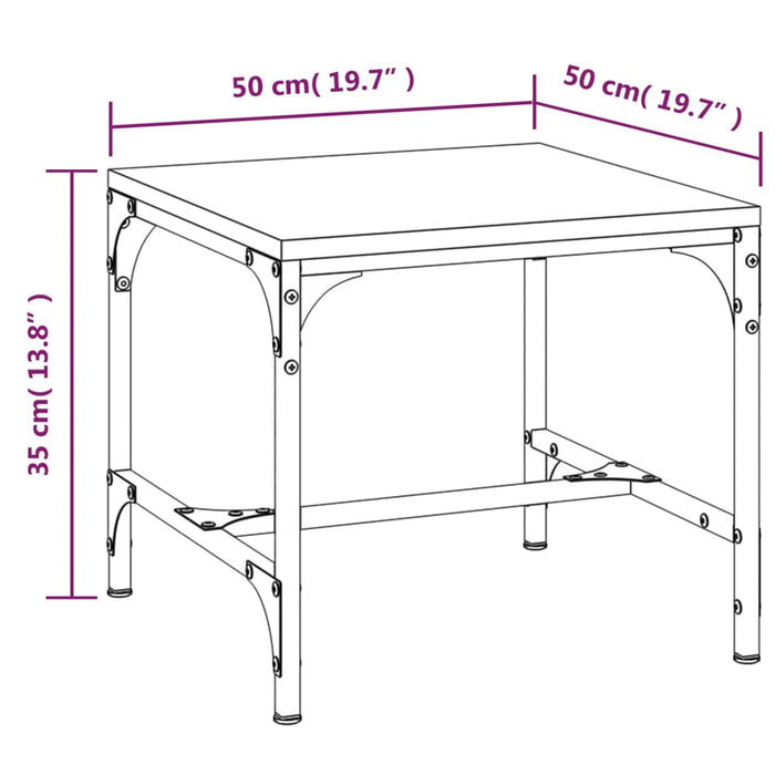 Coffee Table Black 50x50x35 cm Engineered Wood.