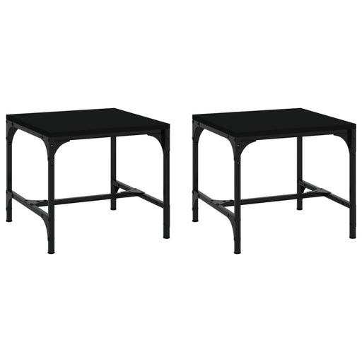 Side Tables 2 pcs Black 40x40x35 cm Engineered Wood.