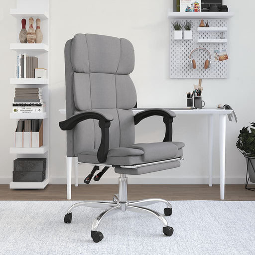 Reclining Office Chair Light Grey Fabric.