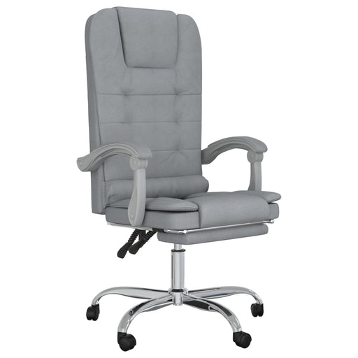 Massage Reclining Office Chair Light Grey Fabric.