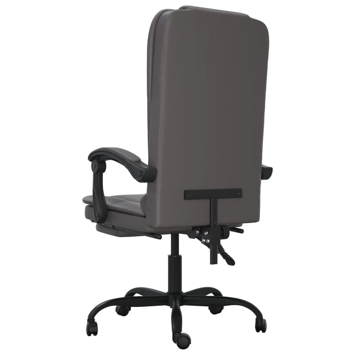 Massage Reclining Office Chair Grey Faux Leather.