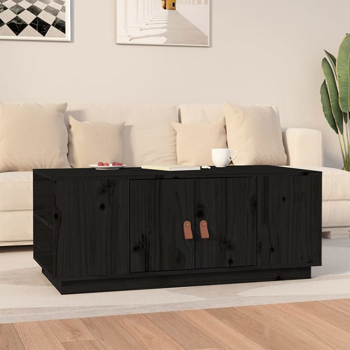 Coffee Table Black 100x50x41 cm Solid Wood Pine.