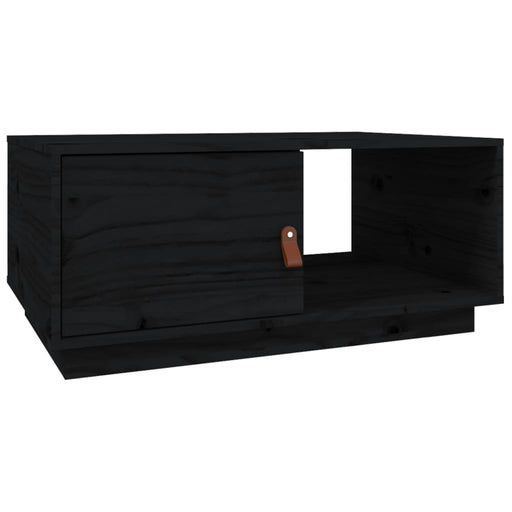 Coffee Table Black 80x50x35.5 cm Solid Wood Pine.