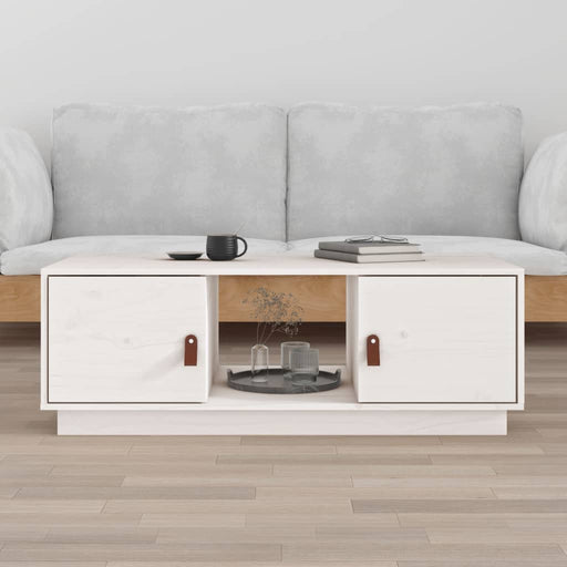 Coffee Table White 100x50x35 cm Solid Wood Pine.