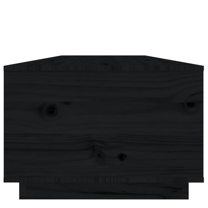 Coffee Table Black 100x50x35 cm Solid Wood Pine.