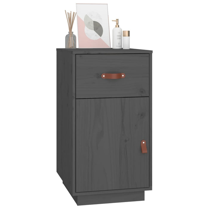 Desk Cabinet Grey 40x50x75 cm Solid Wood Pine.