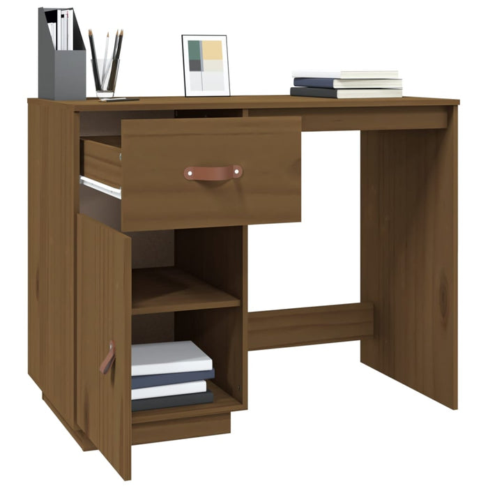 Desk Honey Brown 95x50x75 cm Solid Wood Pine.