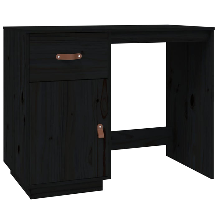 Desk Black 95x50x75 cm Solid Wood Pine.