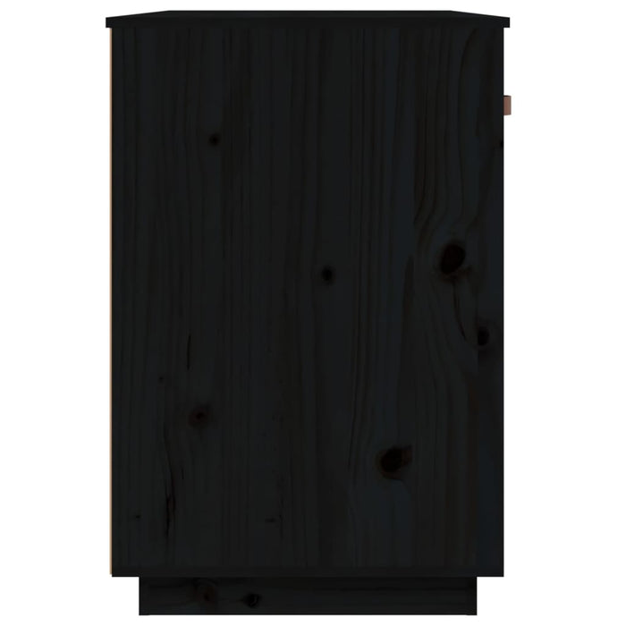 Desk Black 95x50x75 cm Solid Wood Pine.
