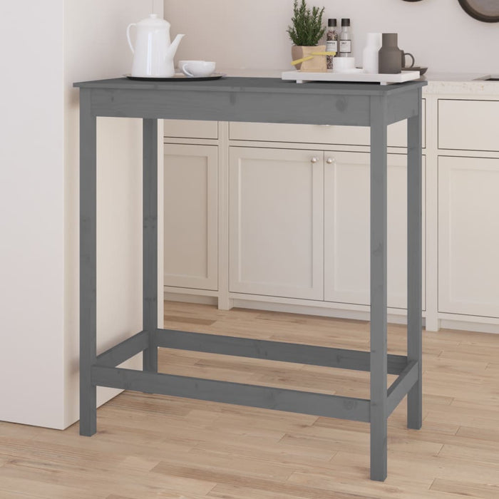 Bar Table Grey 100x50x110 cm Solid Wood Pine.