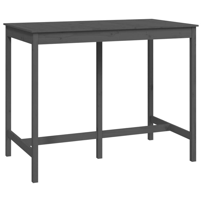 Bar Table Grey 140x80x110 cm Solid Wood Pine.