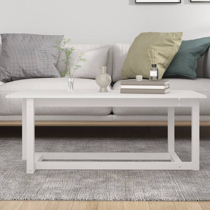 Coffee Table White 110x55x45 cm Solid Wood Pine.