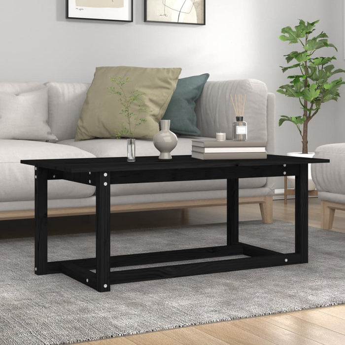 Coffee Table Black 110x55x45 cm Solid Wood Pine.