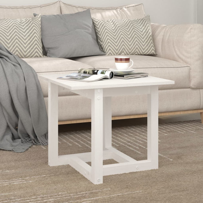 Coffee Table White 50x50x45 cm Solid Wood Pine.