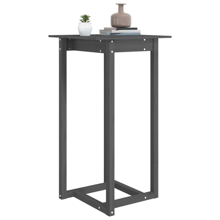 Bar Table Grey 60x60x110 cm Solid Wood Pine.
