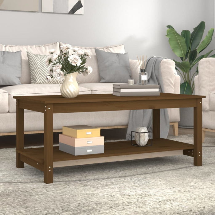 Coffee Table Honey Brown 110x55x45 cm Solid Wood Pine.