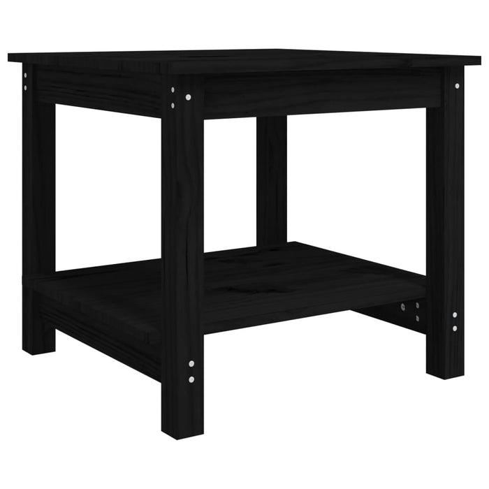 Coffee Table Black 50x50x45 cm Solid Wood Pine.