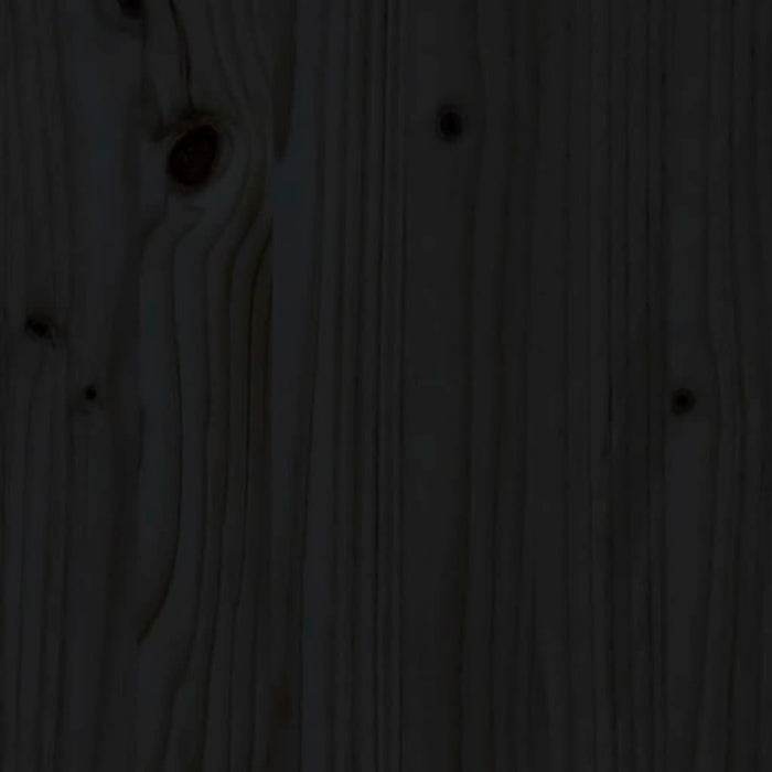 3 Piece Bar Set Black Solid Wood Pine.