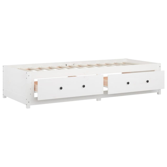 Day Bed White 75x190 cm 2FT6 Small Single Solid Wood Pine.