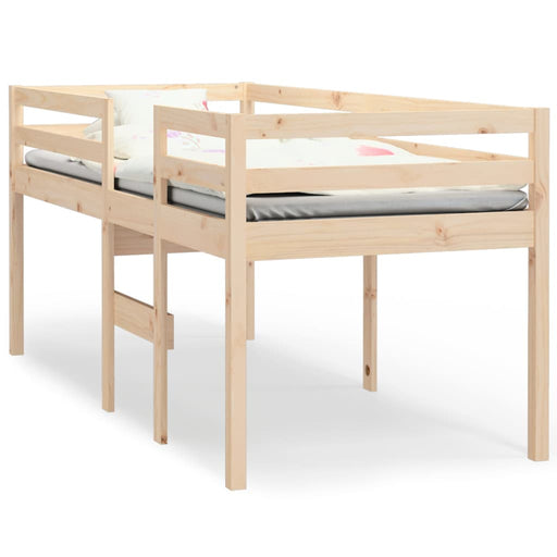 High Sleeper Bed 90x200 cm Solid Wood Pine.